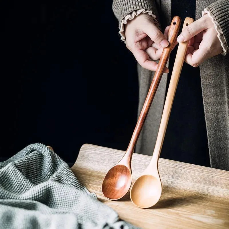 Long Wooden Stirring Spoon with Long Handle – 5 or 10 Pack Wooden Cooking Spoon Oasis Select