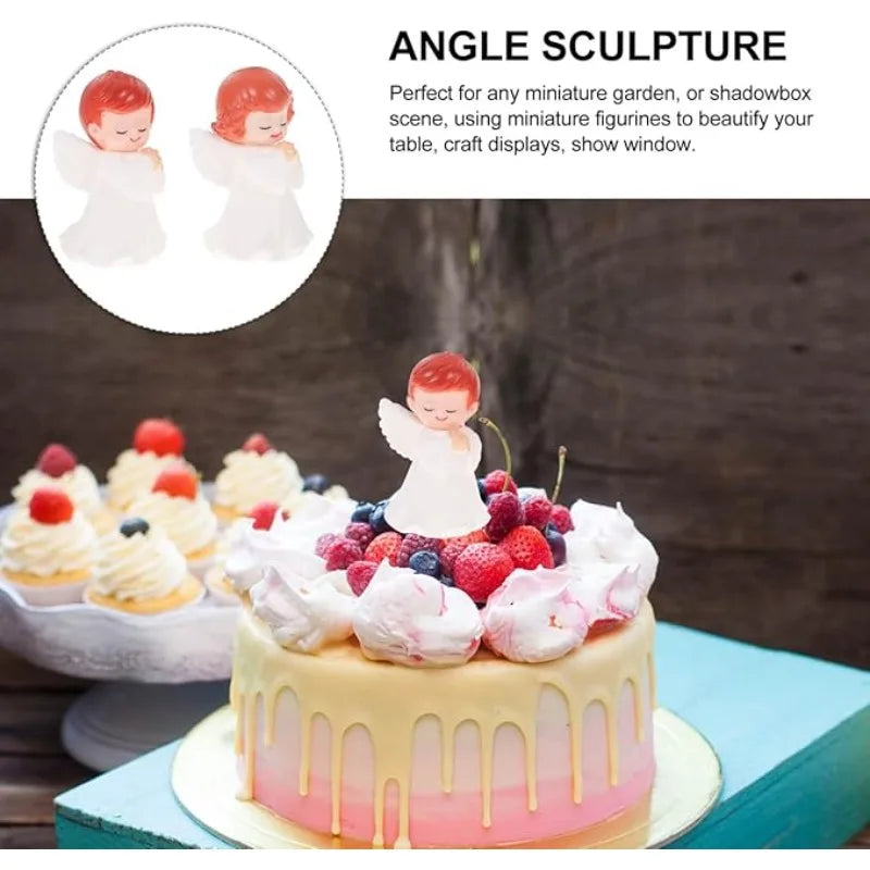 Mini Angel Cake Topper Romantic Garland Happy Birthday Children Ornaments Birthday Baby Shower Party Cake Wedding Decoration Oasis Select