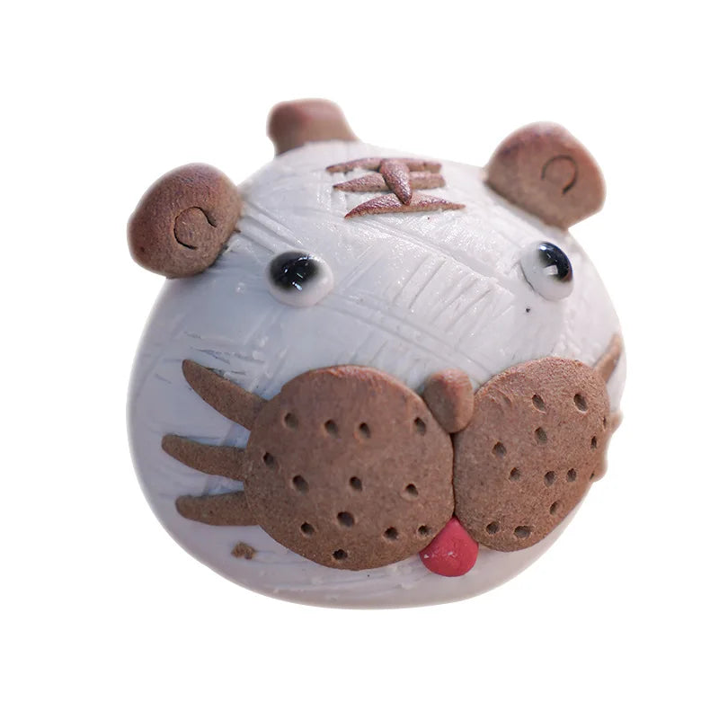 Ceramic Cute Mini Ornaments for Tourist Attractions, Hand-Pinched Animals, Cultural and Creative Decorations Tea Pets Oasis Select