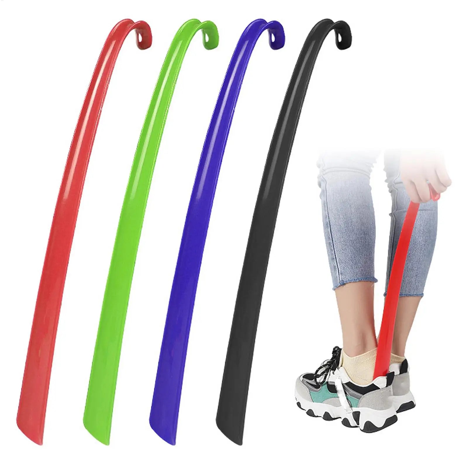 Long Handled Shoe Horn Flexible Extra Long Shoe Horn Dressing Stick Lazy Wear Helper Boot Lifter Shoehorns Accessories gadgets Oasis Select