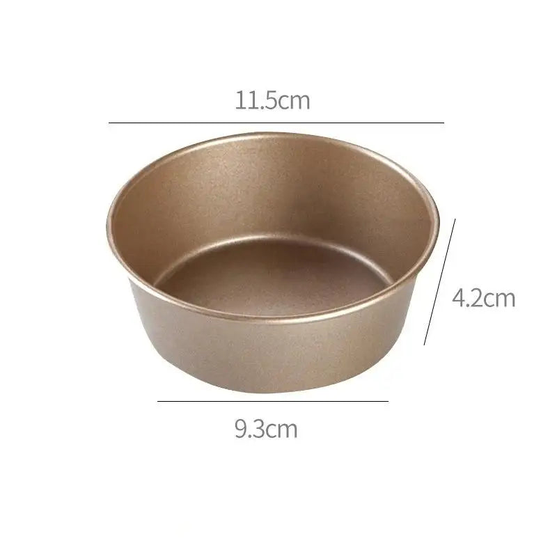 1Pcs 4 Inch Gold Non Stick Hamburger Bun Mold Mini Hot Dog Bread Cheese Cake Round Baking Pan for Pastry Oasis Select 1PCS