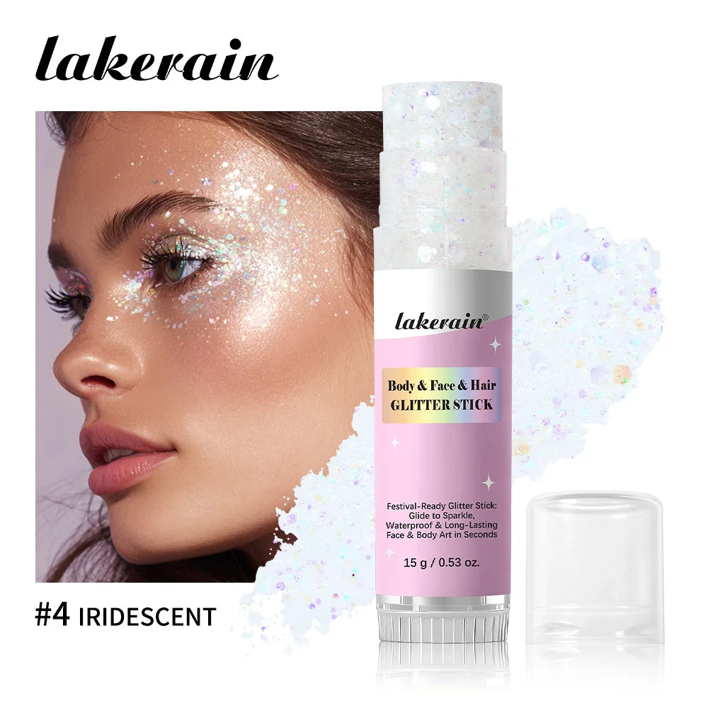 Body Shimmer Stick Glitter Glow Waterproof Long Lasting Non Sticky Smooth Rich & Dazzling Glitters Body For Festival Party Makeu Oasis Select 04 Iridescent