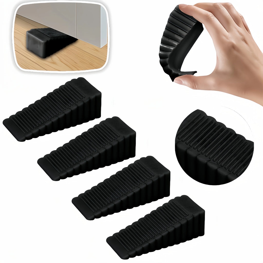 2/4 Pack Anti Slip Heavy Duty Rubber Door Stopper - Multifunctional Home/Office Door Stopper for Wooden Floor, Smooth Tiles Oasis Select