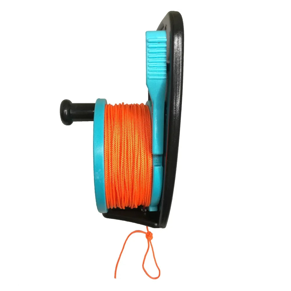 150ft/46M Rope Scuba Diving Reel Spool with Handle Thumb Stopper Clip Hook for Underwater Scuba Diving Diver Snorkeling Oasis Select
