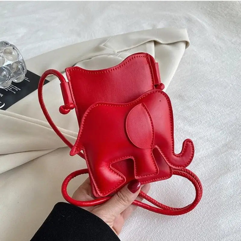 Elephant Mini Crossbody Bag – PU Leather Coin Purse for Women