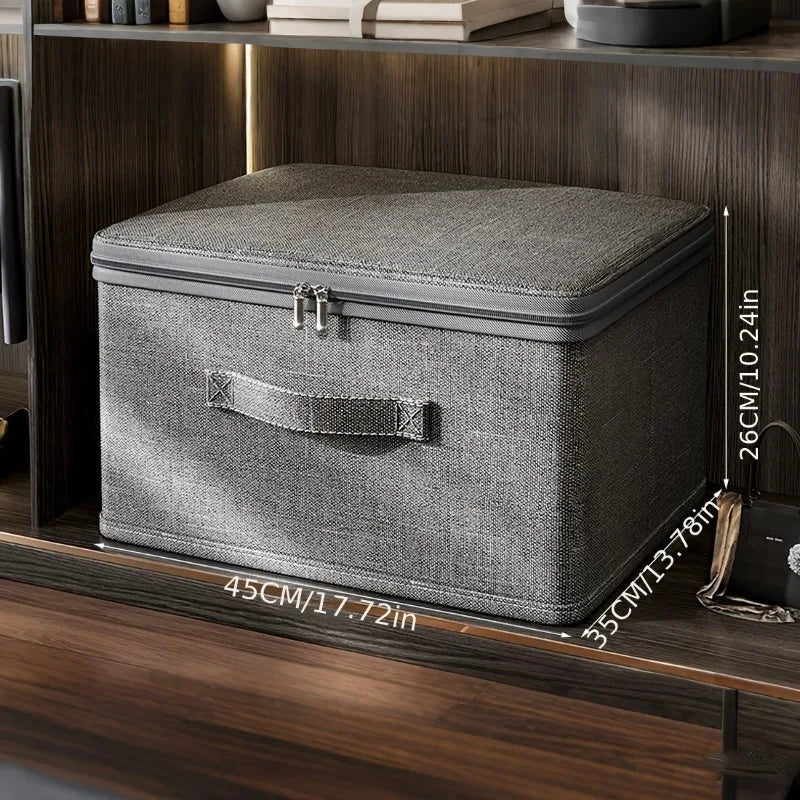 Stackable Foldable Fabric Storage Boxes with Lids and Handles Rigid and Foldable Storage Boxes Clothing Lockers Under-Bed Storag Oasis Select 45cm