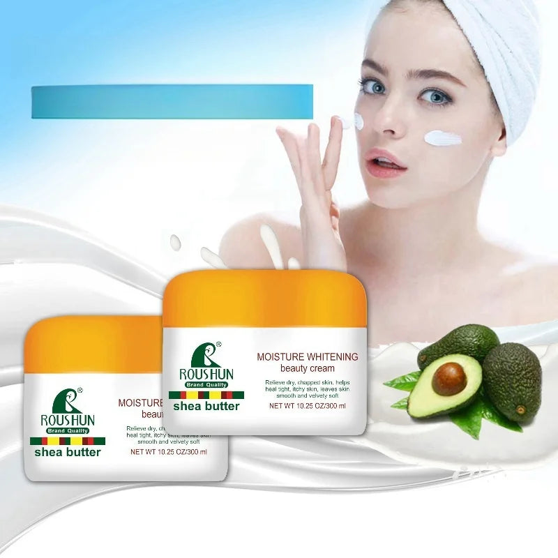 ROUSHUN 300ml Shea Butter Face & Body Moisturizing Cream