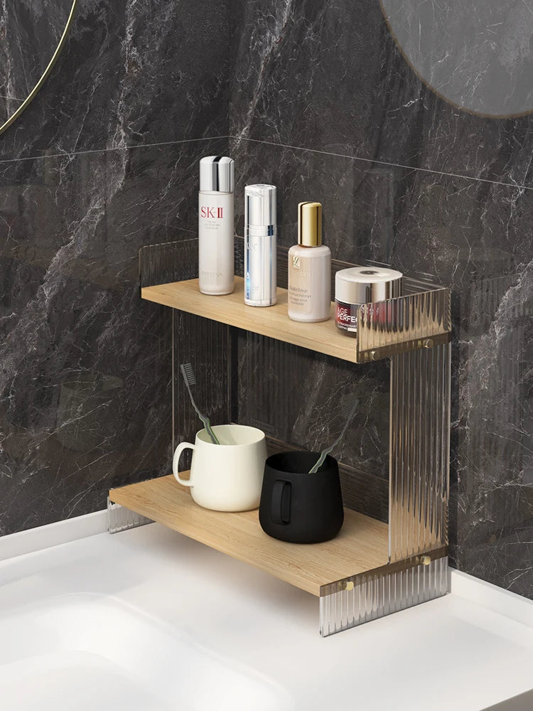 Bathroom Vanity Shelf Cosmetics Shelf Bathroom Vanity Skincare Desktop Storage Box Bathroom Organizer Oasis Select