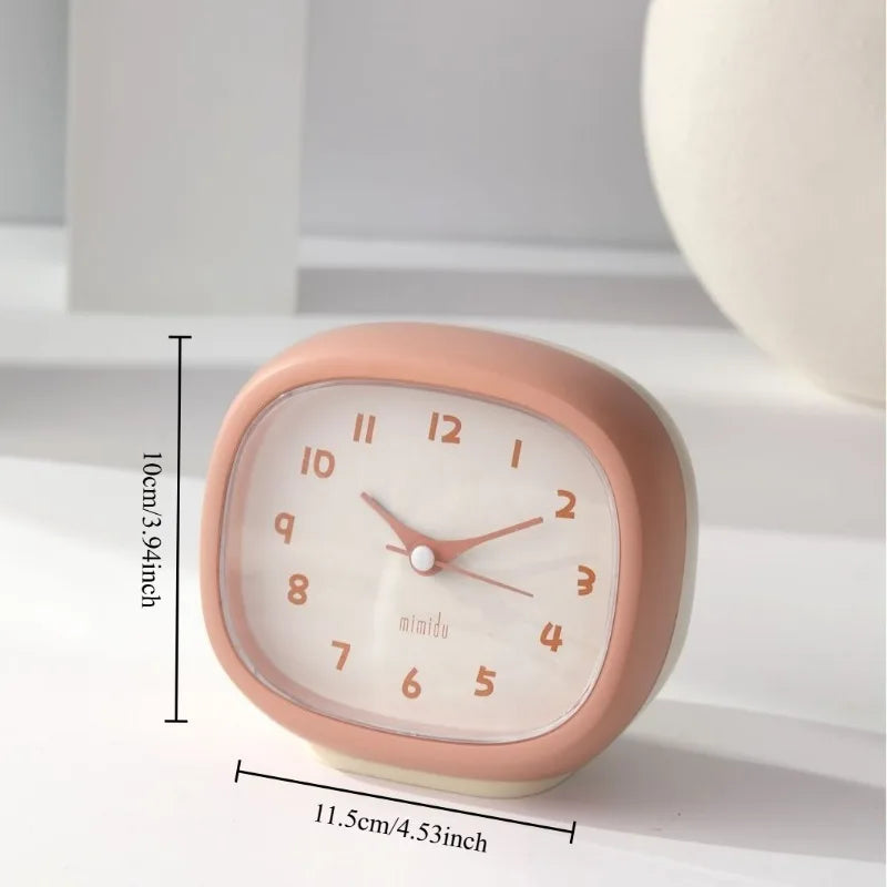 1pcs Ins Style Desktop Clock for Kids Time Management Alarm Clock Small Student Wake Up Clock for Home Bedroom Oasis Select Soft mist powder