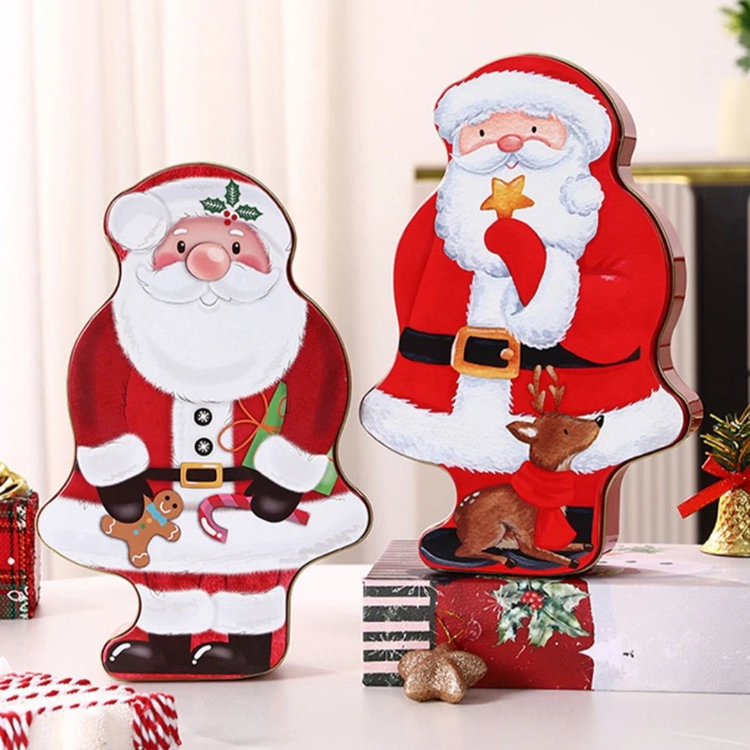 Tinplate Box Santa Claus Storage Box Candy Box Biscuit Box Snack Box Multi Functional Piggy Bank Gift Packaging Box Oasis Select
