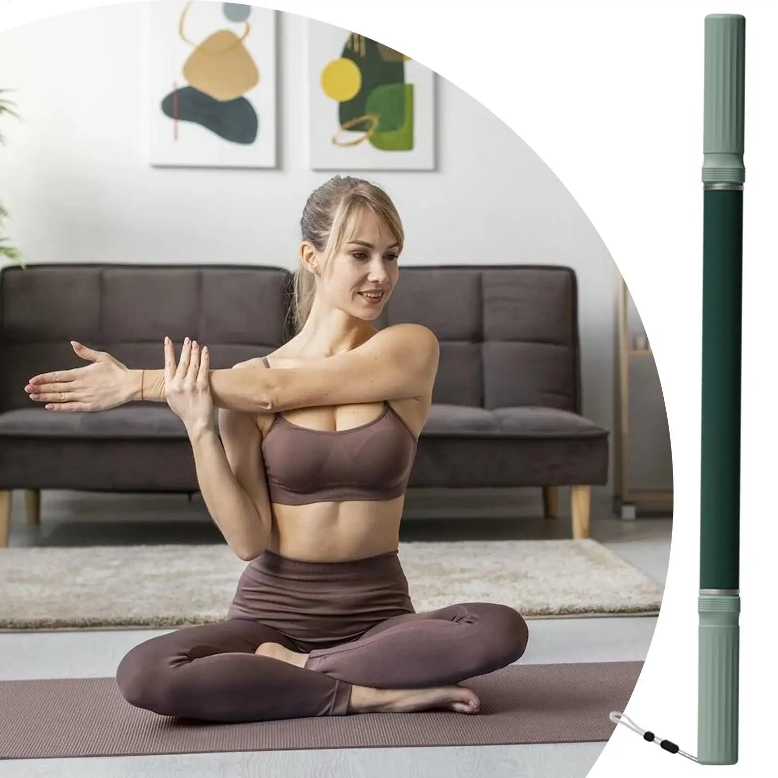 Yoga Stick for Stretching Relaxation Tool Roller Ergonomic Training Device for Body Stretching for Sports Outdoors Home Workout Oasis Select