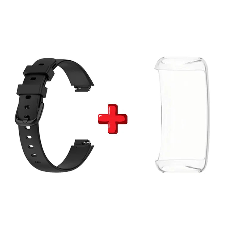 2-in-1 TPU Case & Silicone Strap for Fitbit Inspire 3 Smartwatch Band & Case Oasis Select Black