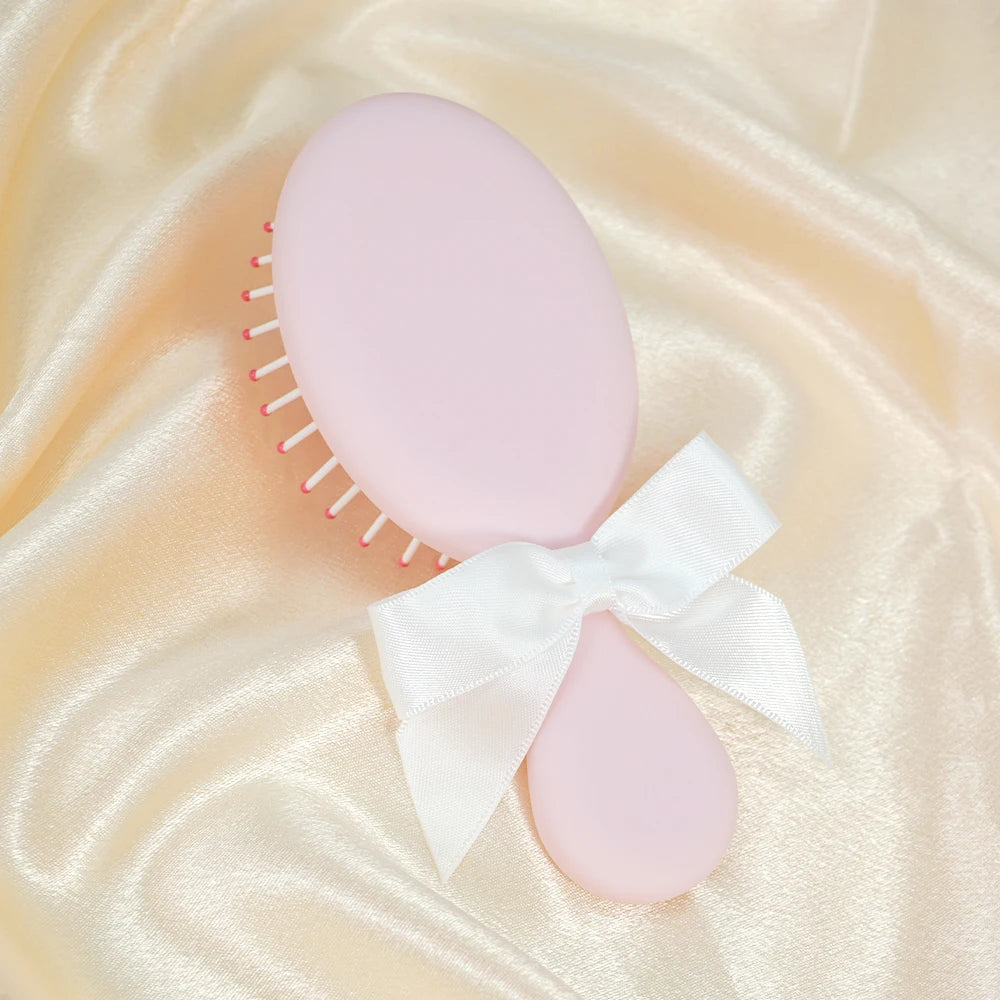 Cute Bowknot Air Cushion Hair Brush – 3 Pastel Colors Air Cushion Hair Brush Oasis Select cy3140-pink-hdj