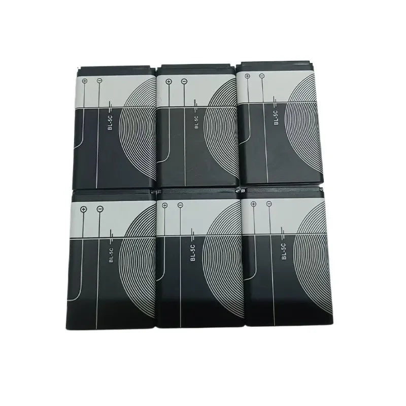 BL-5C 3.7V 1020mAh Battery Rechargeable Batteries for Nokia 2112 2118 2255 2270 2280 2300 2600 2610 3125 3230 Oasis Select 6PCS