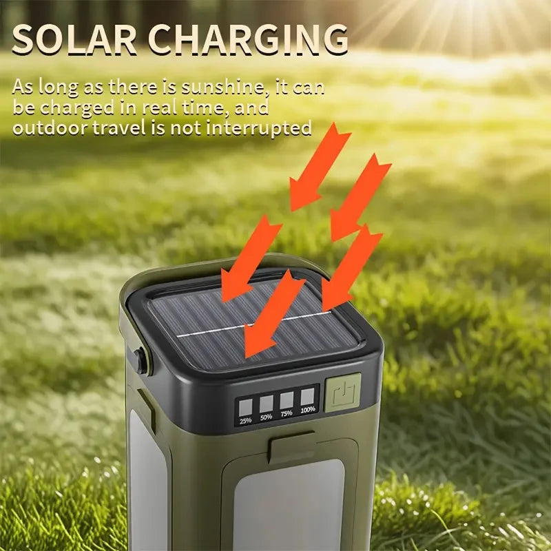 KDULIT Solar LED Camping Lantern – Power Bank Tent Light
