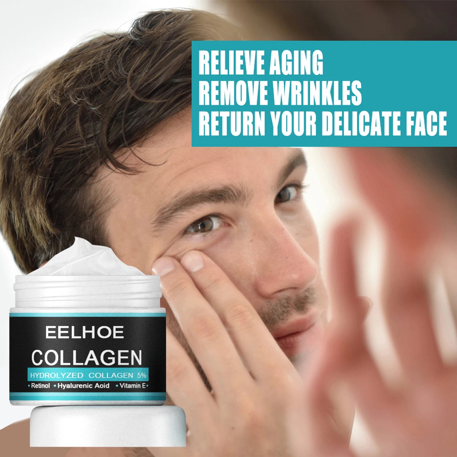 Collagen Creams For Men Smooth Wrinkle Firming Lifting Moisturizing Hyaluronic Acid Brightening Facial Cream Facial Skin Care Oasis Select