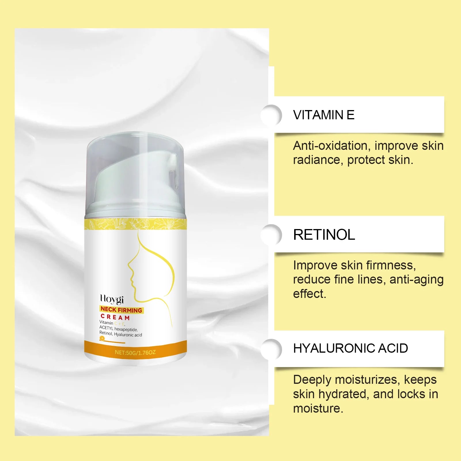 Hoygi Retinol Neck Cream – Firming, Anti-Wrinkle & Lifting Neck Firming Cream Oasis Select