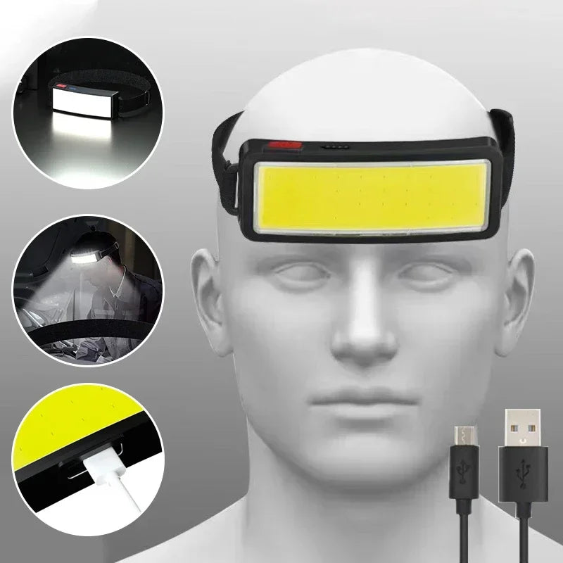 ESMARTER COB LED Headlamp – Rechargeable, Waterproof, 800 Lumens