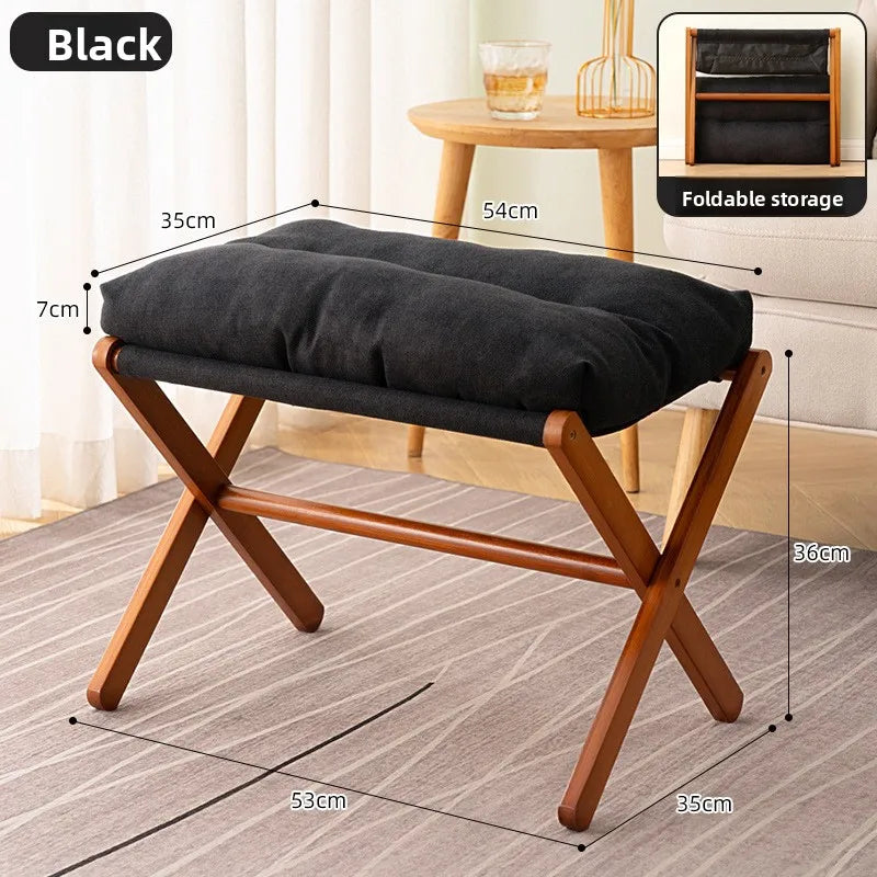 Sofa ottoman Office lunch break ottoman foldable pedal nap artifact pedal table pedal stool Oasis Select black