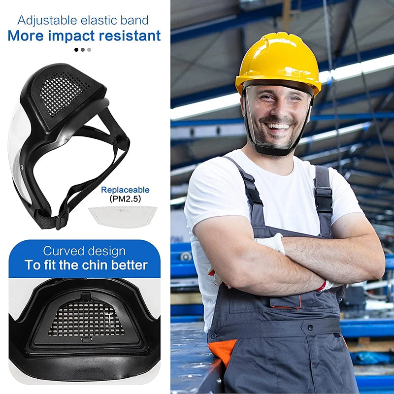 Work Protection Mask Transparent Facial Shield Transparent Facial Protector Face Protective Screen Kitchen Accessories Gadgets Oasis Select