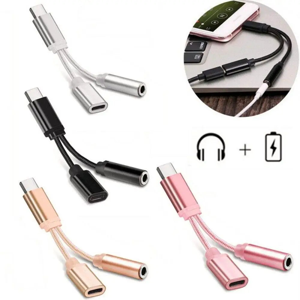 Adapter Type C to 3.5mm Aux Cable 2 In 1 3.5mm Jack Type-C To 3.5mm Connector Usb C Cable Audio Cables Type C To 3.5 mm Adapter Oasis Select