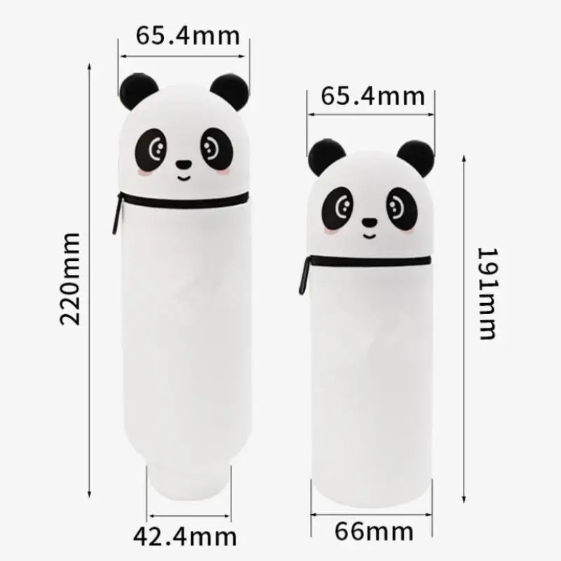 SU Panda Pencil Case Telescoping Silicone Cartoon Animal Pen Holder Student Stationery Storage Bag High Capacity Toys Oasis Select