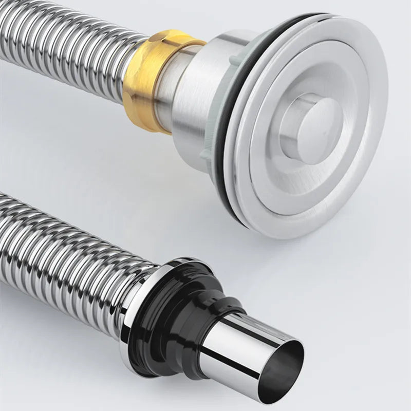 Kitchen Stainless Steel Sink Drain Filter Single Tank Drain Pipe Deodorant Wash Basin Sewer Universal Drainer Bathroom Parts Oasis Select