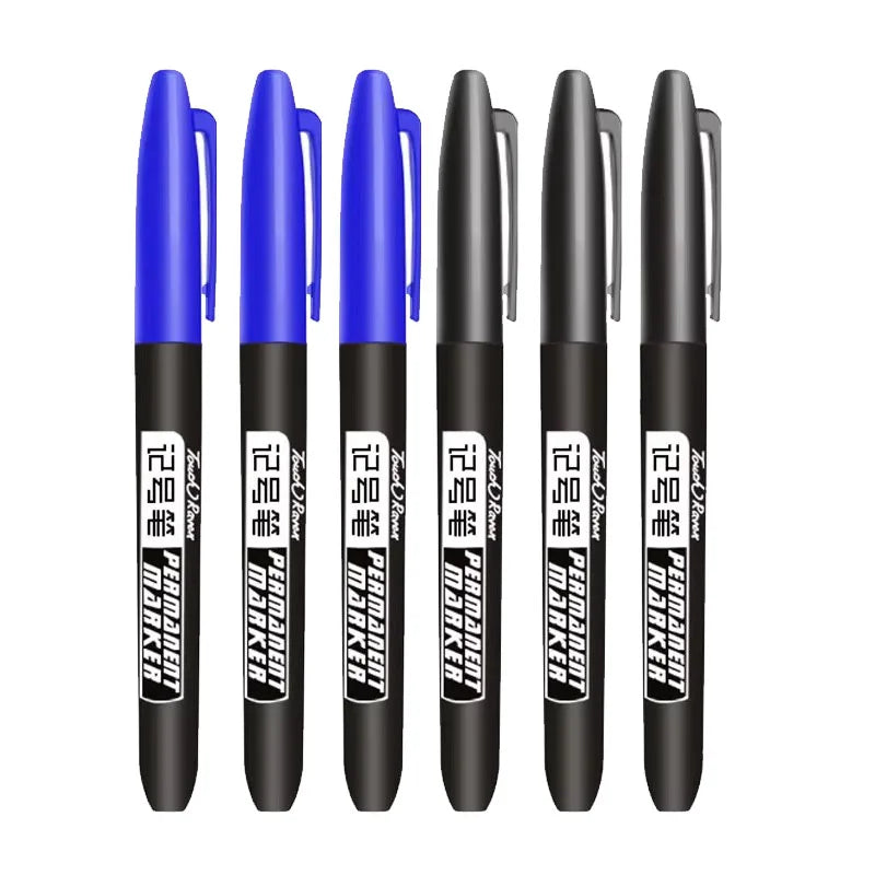 9/6/3pcs Permanent Art Marker Pen Fine Point Waterproof Ink Thin Nib Crude Nib Black Blue Red Ink 1.0mm Fine Color Marker Pens Oasis Select 6Pcs Mix Color Set