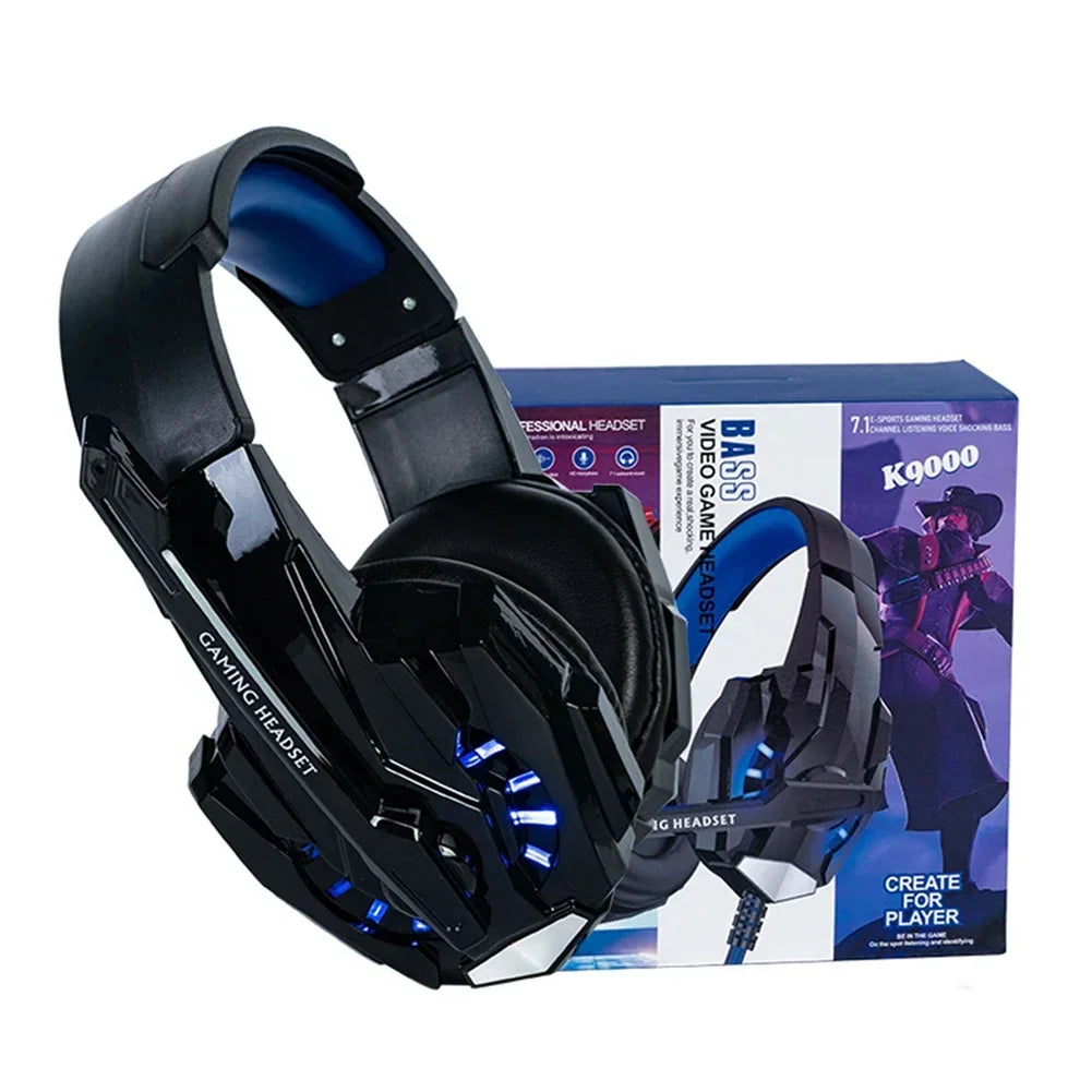 Creative Wired Gaming Headphones High Quality Microphone Led Light Bass Stereo PC Gaming Headset For Computer PS4 PS5 Xbox Oasis Select Blue for PS