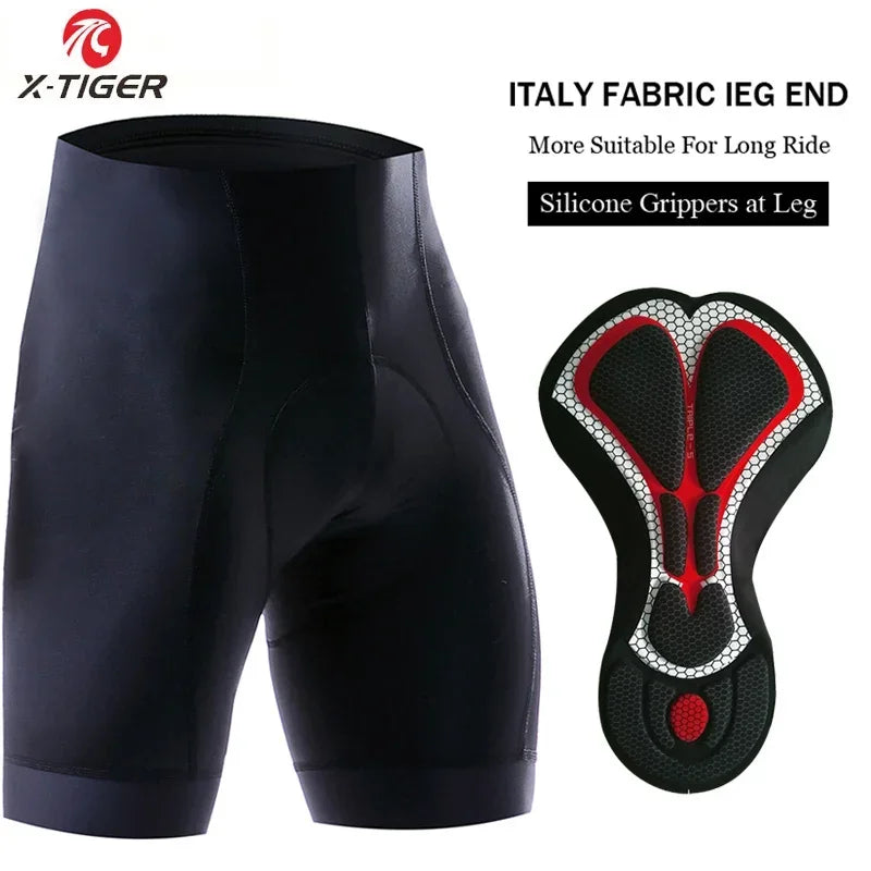 X-TIGER Cycling Shorts 5D Gel Padded Mountain Road Anti-slip Leggings Men Breathable Bicycle Shorts Cycling Half Pants Tights Oasis Select XM-DK-20801 XXXL