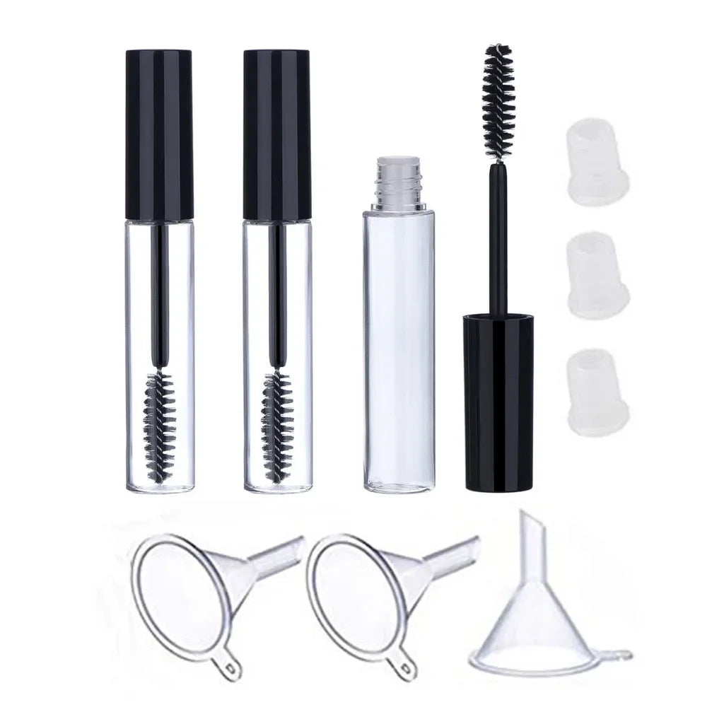3-Pack 10ml Empty Mascara Tubes with Wand & Funnel | Refillable