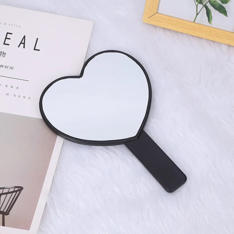 Diamond Rhinestone Handheld Makeup Mirror – Heart Round Square