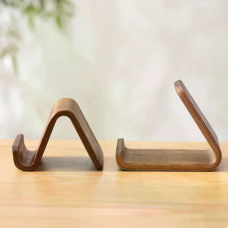 Multifunctional Solid Wood Phone Holder Front Desk Business Card Display Rack Creative Home Office Desktop Decoration Oasis Select