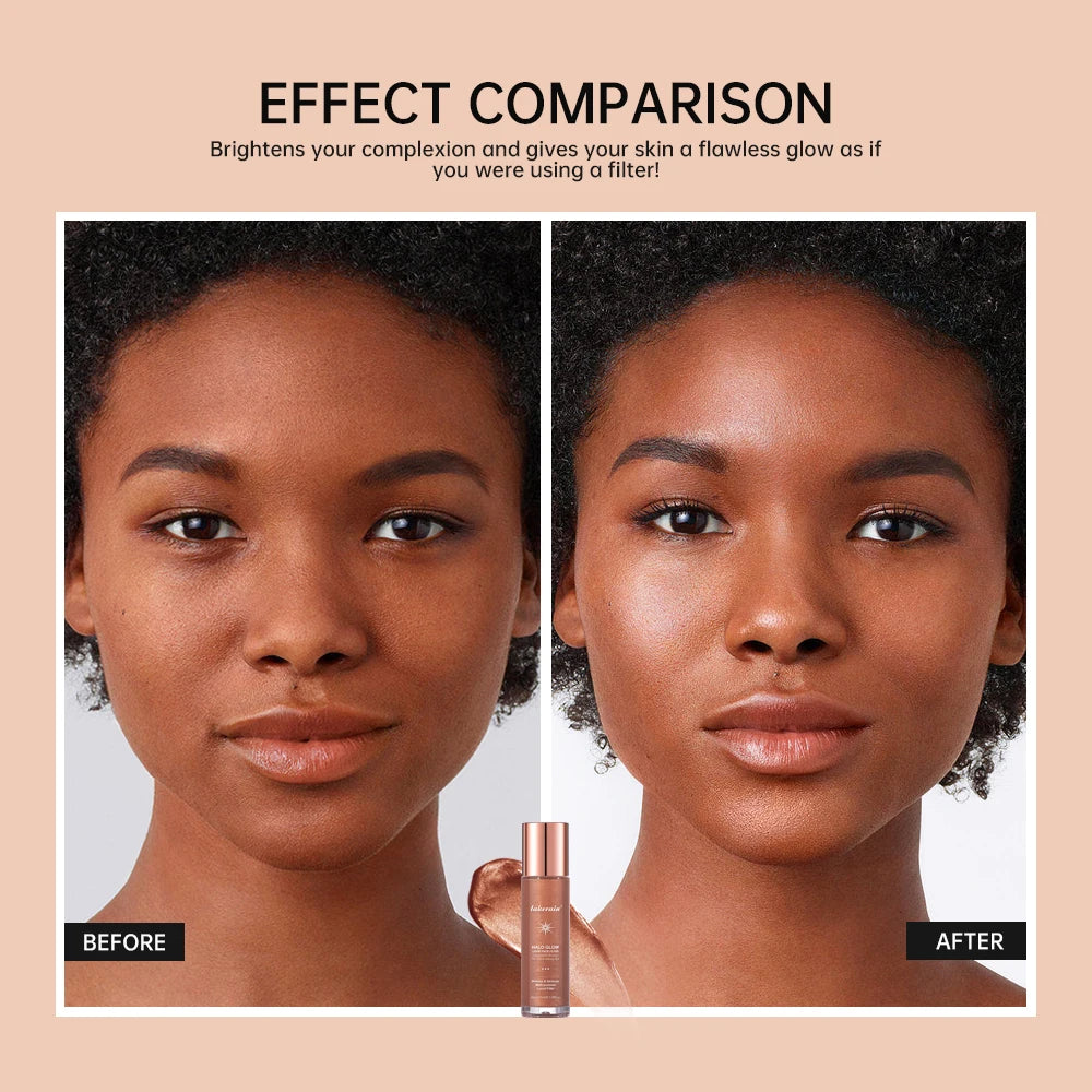 2 IN 1 Skincare & Primer Liquid Highlighter Face Contouring Moisturizing Brightening Skin Tone Bronzer Glow Body Face Makeup Oasis Select