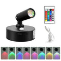 Motion Sensor LED Wall Lamp with Remote Control Rechargeable Touch Night Light Magnetic RGB Spotlight for Bedroom Hallway Stairs Oasis Select Black RGB