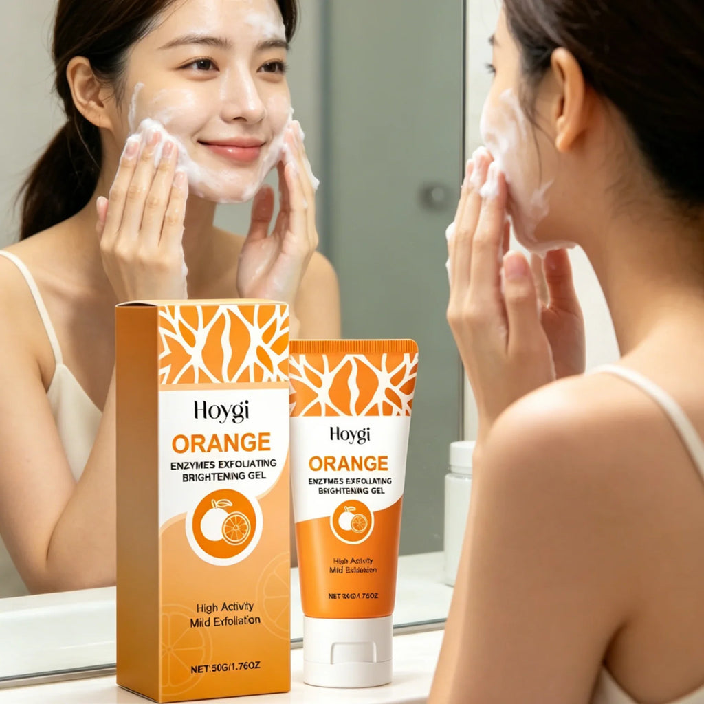 Hoygi Enzymes Exfoliating Brightening Gel Orange Oil Control Dead Skin Remove Unclog Pores Gentle Formula Facial Cleansing Gel Oasis Select