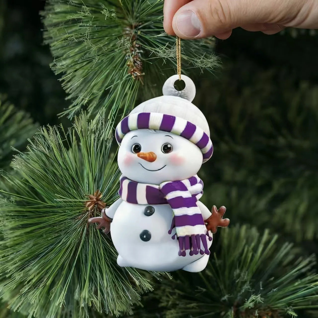 Cross border new product acrylic flat Christmas rainbow snowman set holiday gift home Christmas tree decoration pendant Oasis Select Style2