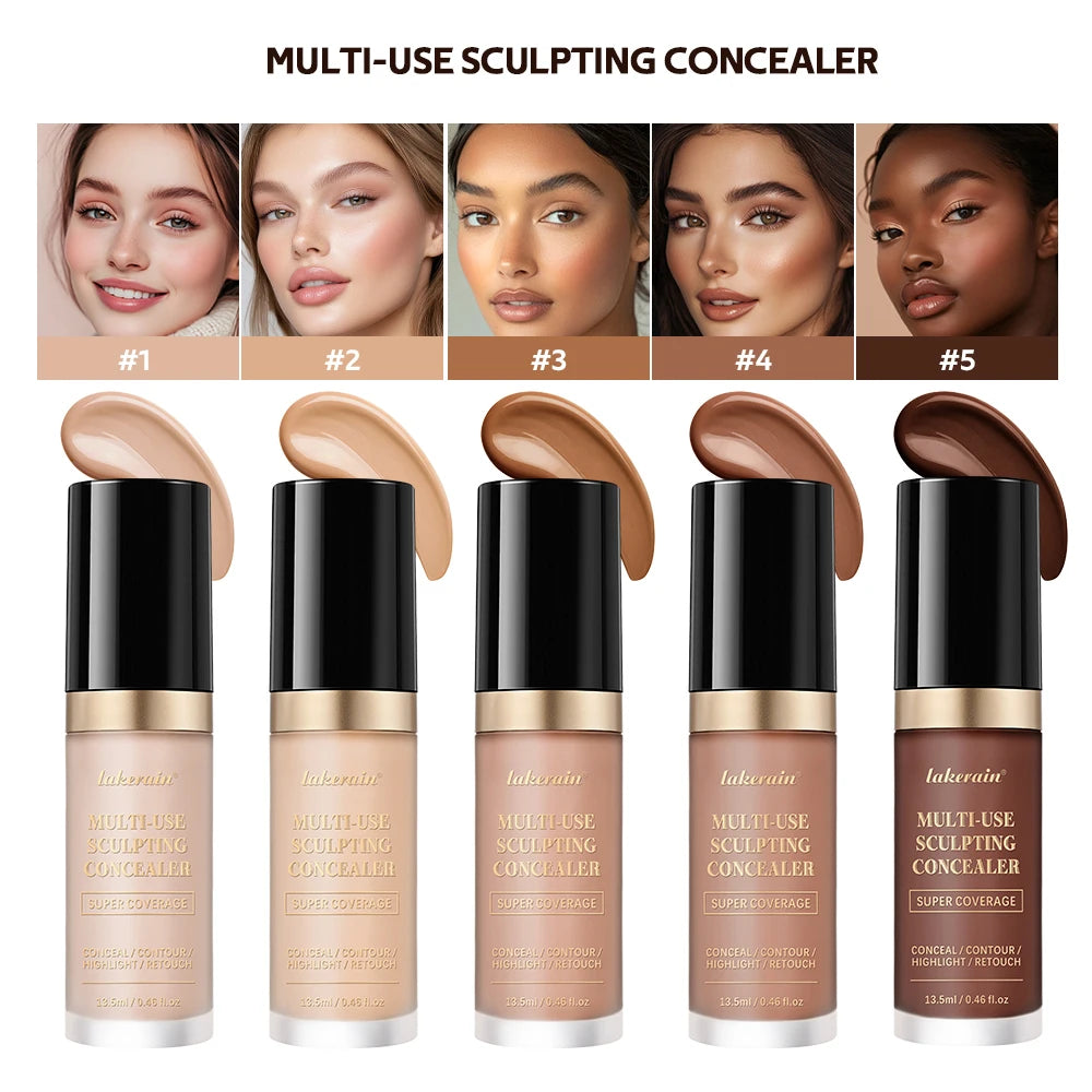 Super Concealer For Face Cover 5 Colors Highlight Contour Retouch Multi Use Super Coverage Hydrating Free Oil Formula Makeup Oasis Select