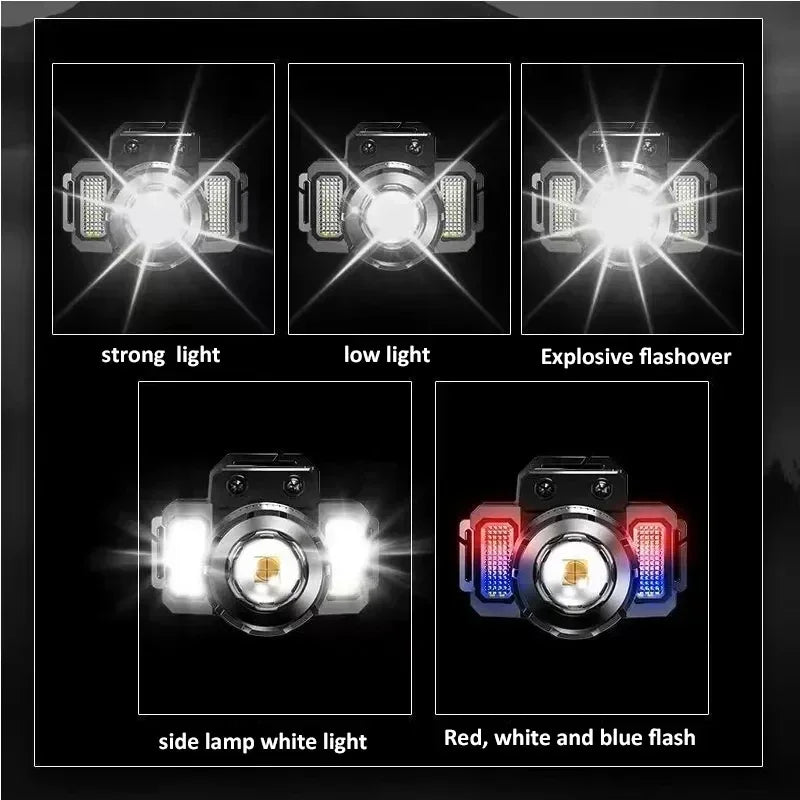 Powerful LED Headlamp USB Rechargeable Telescopic Zoomable Headlight Outdoor Waterproof Work Head Lamp High Lumen Head Torch Oasis Select