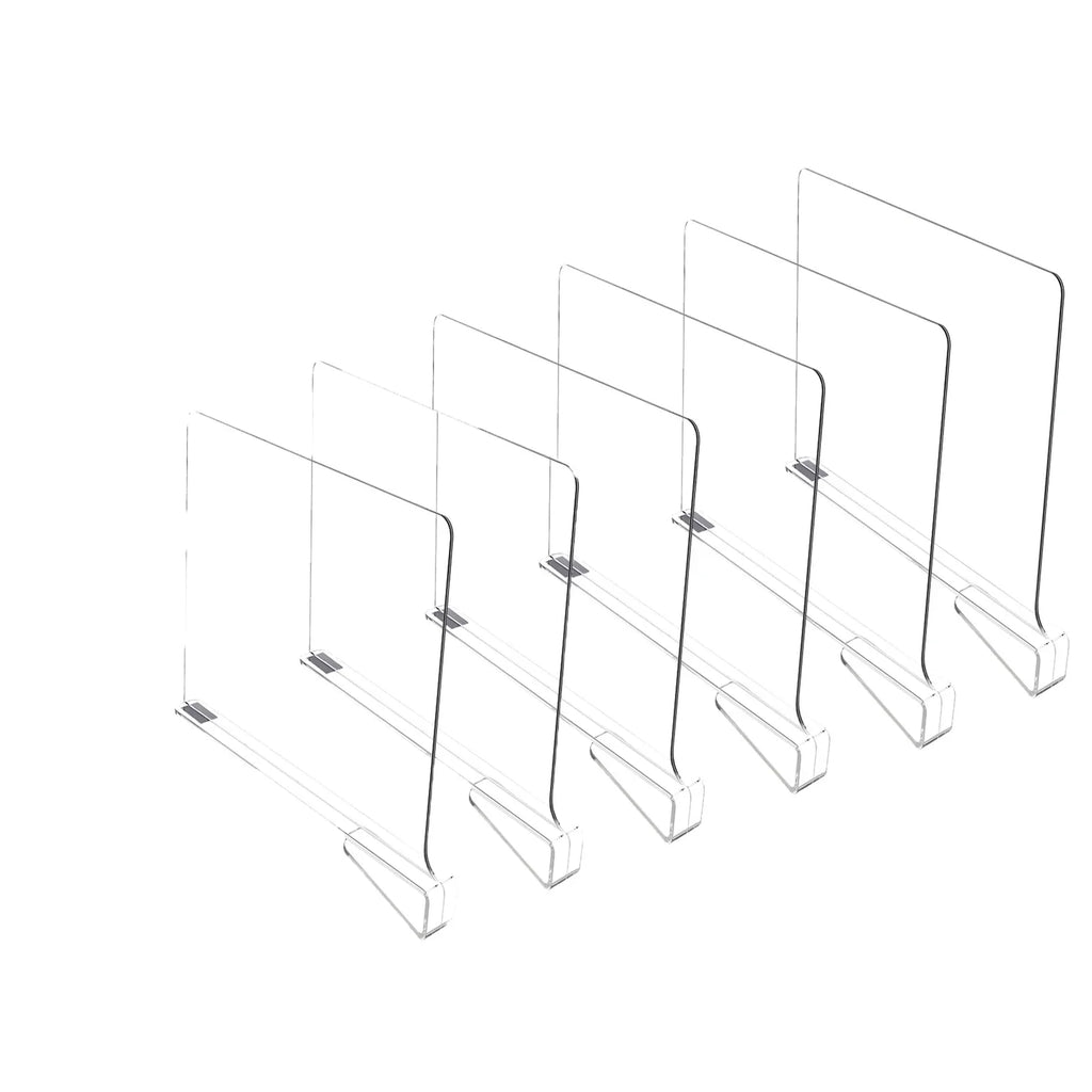 8/6/4/2pcs Transparent Closet Shelf for Wardrobe Organizer Cloth Divider Cupboard Bookcase Divider Baffle Oasis Select 6pcs