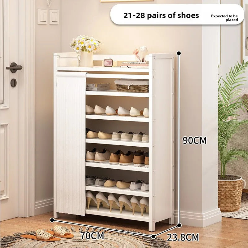 Multi-functional Folding shoe rack installation-free integrated dustproof large-capacity storage shoe rack Oasis Select White K