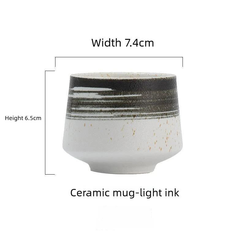 1pcs High Aesthetic Ceramic Coffee Cup Hand Brewed Coffee Sharing Cup Simple and Single High Temperature Resistant Oasis Select Light ink <200ml