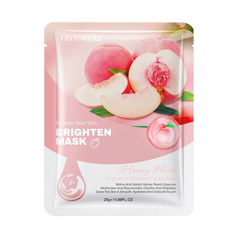 Peach Moisturizing Face Mask 5-Pack – Hydrating Sheet Mask Hydrating Sheet Mask Oasis Select