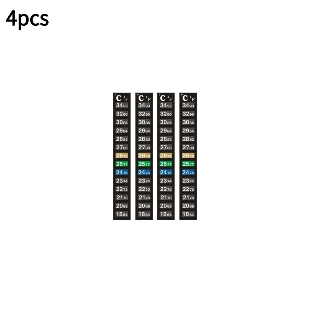 Digital Aquarium Home Stick-on Thermometer Fish Tank Strip Dual Scale C/F Discolor Temperature Measurement Sticker Tools Oasis Select 4pcs