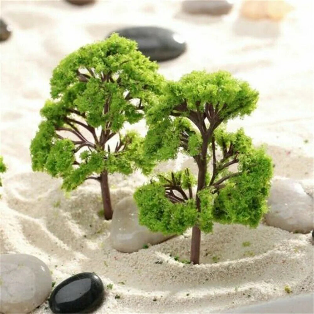 10Pcs 7cm Trees Model Garden Wargame Train Railroad Micro Landscape Park Scenery Scale Tree Oasis Select
