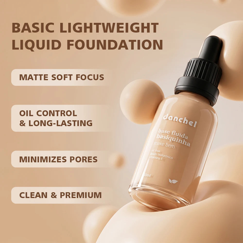 12 Colors Basic Lightweight Liquid Foundation Matte Soft Minimizes Pores Foundation Oil Control Long-Lasting Woman Makeup Oasis Select