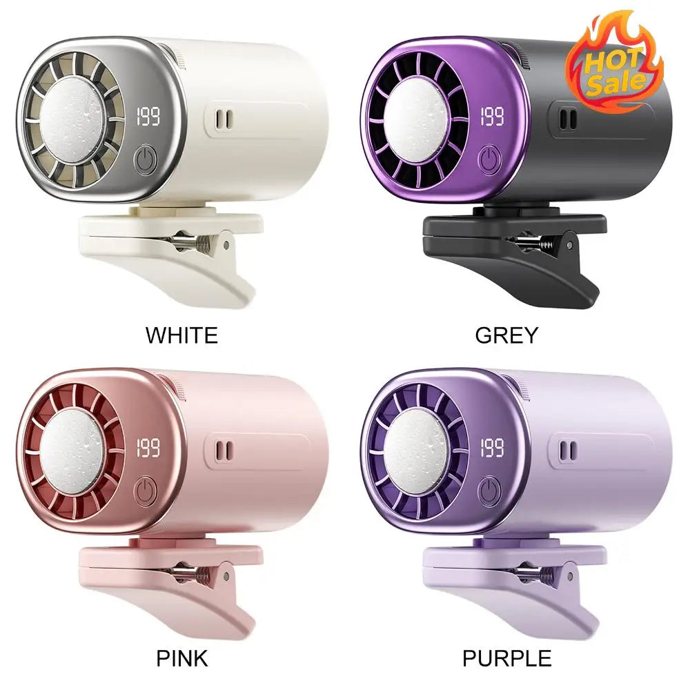USB Backseat Cooling Fan with LED Display Car Clamp Cooler Rotatable Fan 360° Rotation for Infant Kids Dogs Summer Road Trips Oasis Select