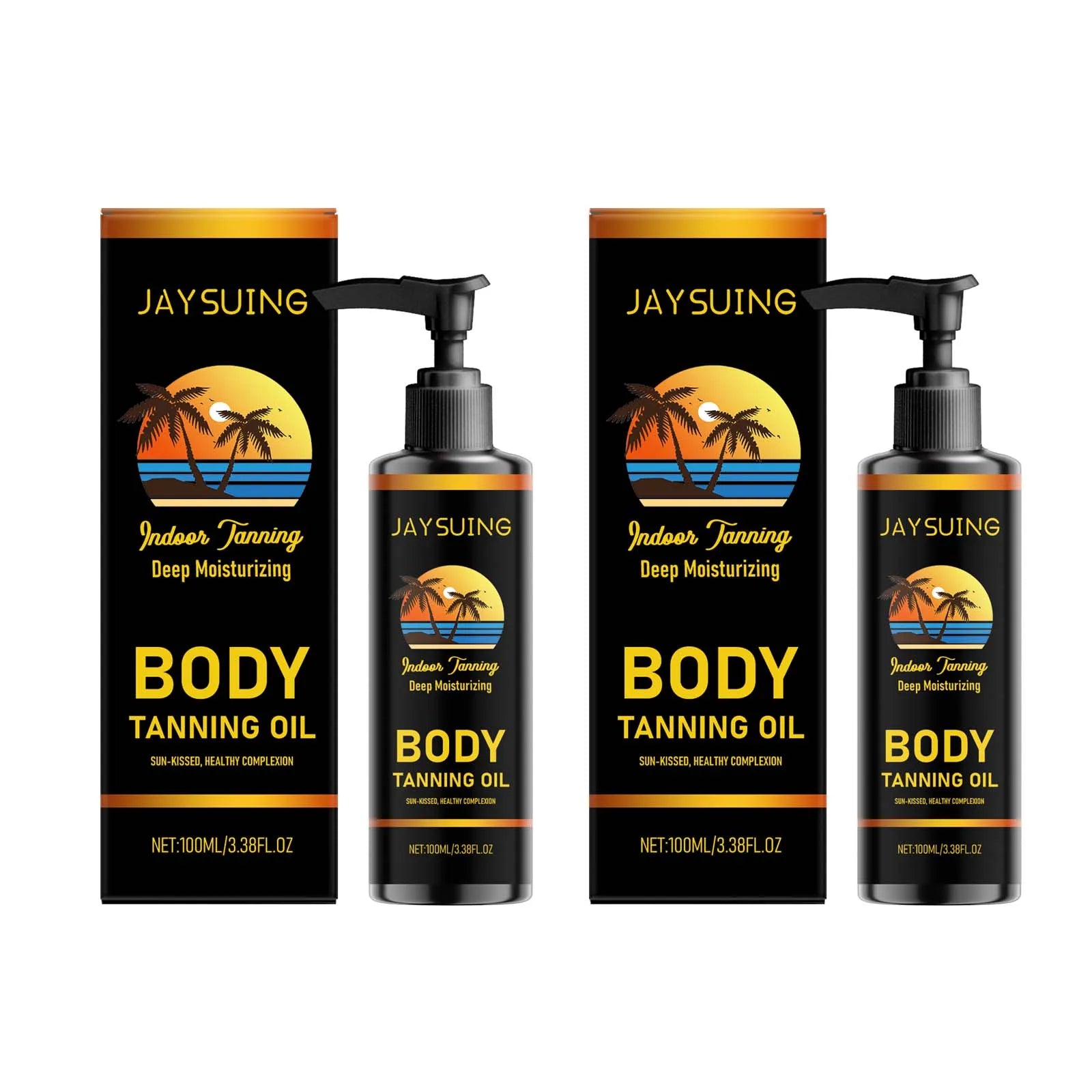 Moisturizing Body Tanning Oil Intensifier Get a Faster Darker Sun Tan Sunless Skin Tanning Oil for Face Body Summer Self Tanner Oasis Select 2 x 100ml Boxed