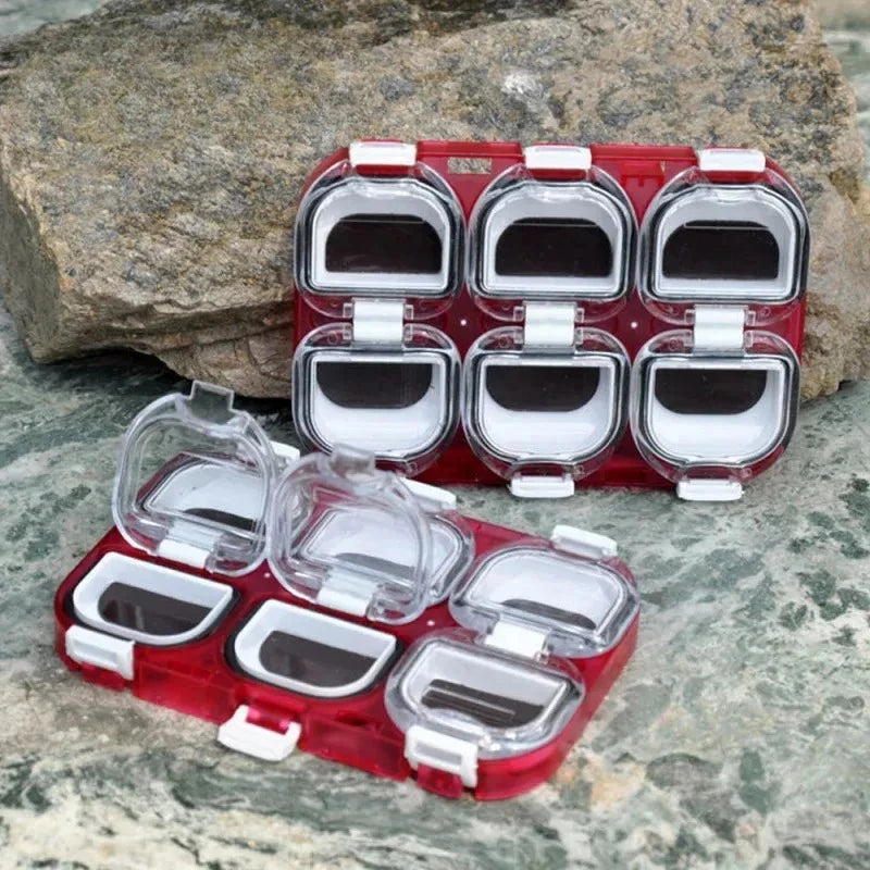 6-Grid Magnetic Fishing Hook Storage Box Portable Waterproof Organizer Case for Fishing Lures Tackle Accessories Outdoor Gear Oasis Select
