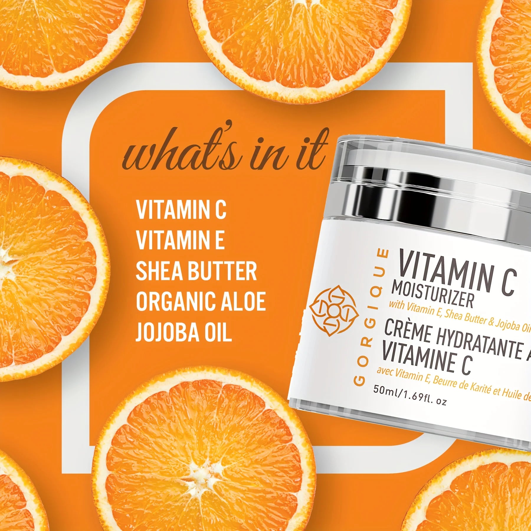 GORGIQUE Vitamin C Face Moisturizer – Brightening Hydrating Cream Vitamin C Face Cream Oasis Select